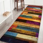 Rug carpet colorful stripes wood grain flannel rug KQWAWJB