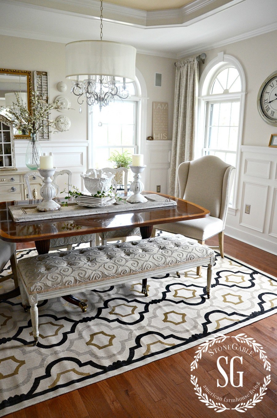 rugs for dining room 5 rules for choosing the perfect dining room rug-dining room -stonegableblog.com SBGRBEJ
