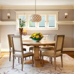 rugs for dining room dinning rooms:gorgeous dining room with round wood table and rustic dining  chairs IHKFZME
