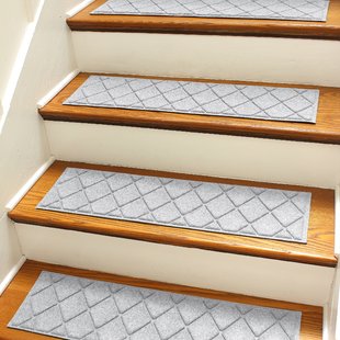 rugs on stairs aqua shield gray argyle stair tread (set of 4) QTTDNJK