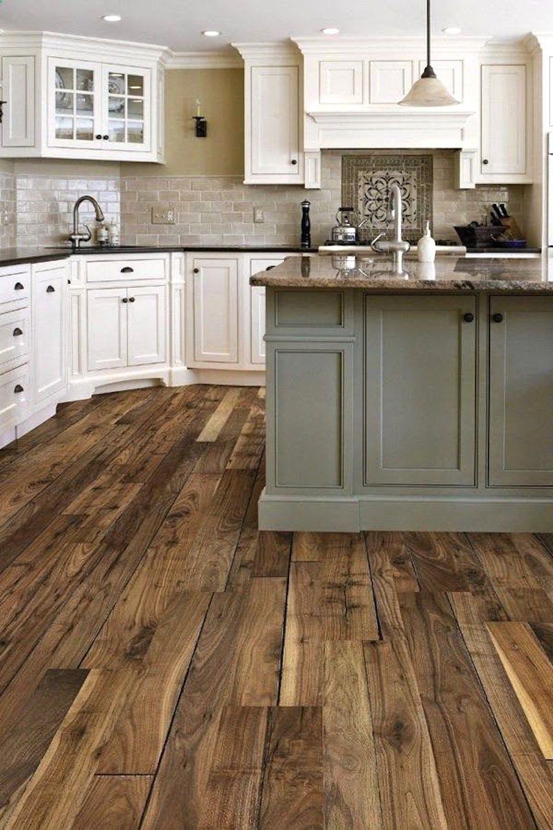 rustic wood flooring that floor!! pinterest pinners picked this kitchen as their favorite.  pinners all IKXPMMT