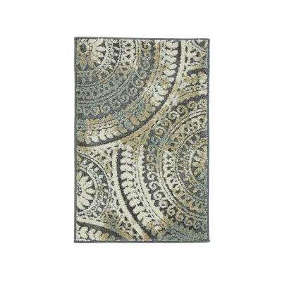 scatter rugs spiral medallion gray 2 ft. x 3 ft. scatter rug WCNWGVT