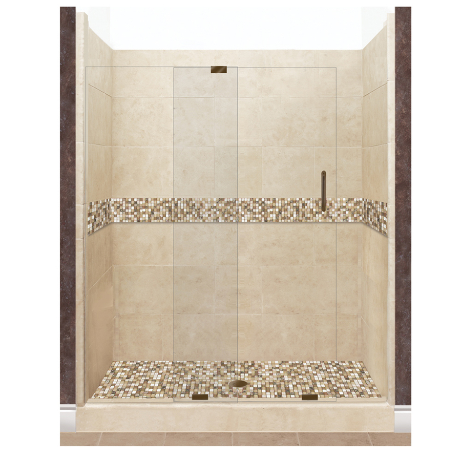 Solid stone floors american bath factory mesa solid surface wall stone composite floor  12-piece alcove VYZIJGL