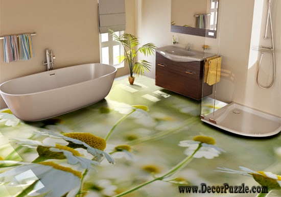 stylish bathroom floor 3d bathroom floor murals designs, floral self-leveling floors for bathroom  flooring ideas CNFKRVM