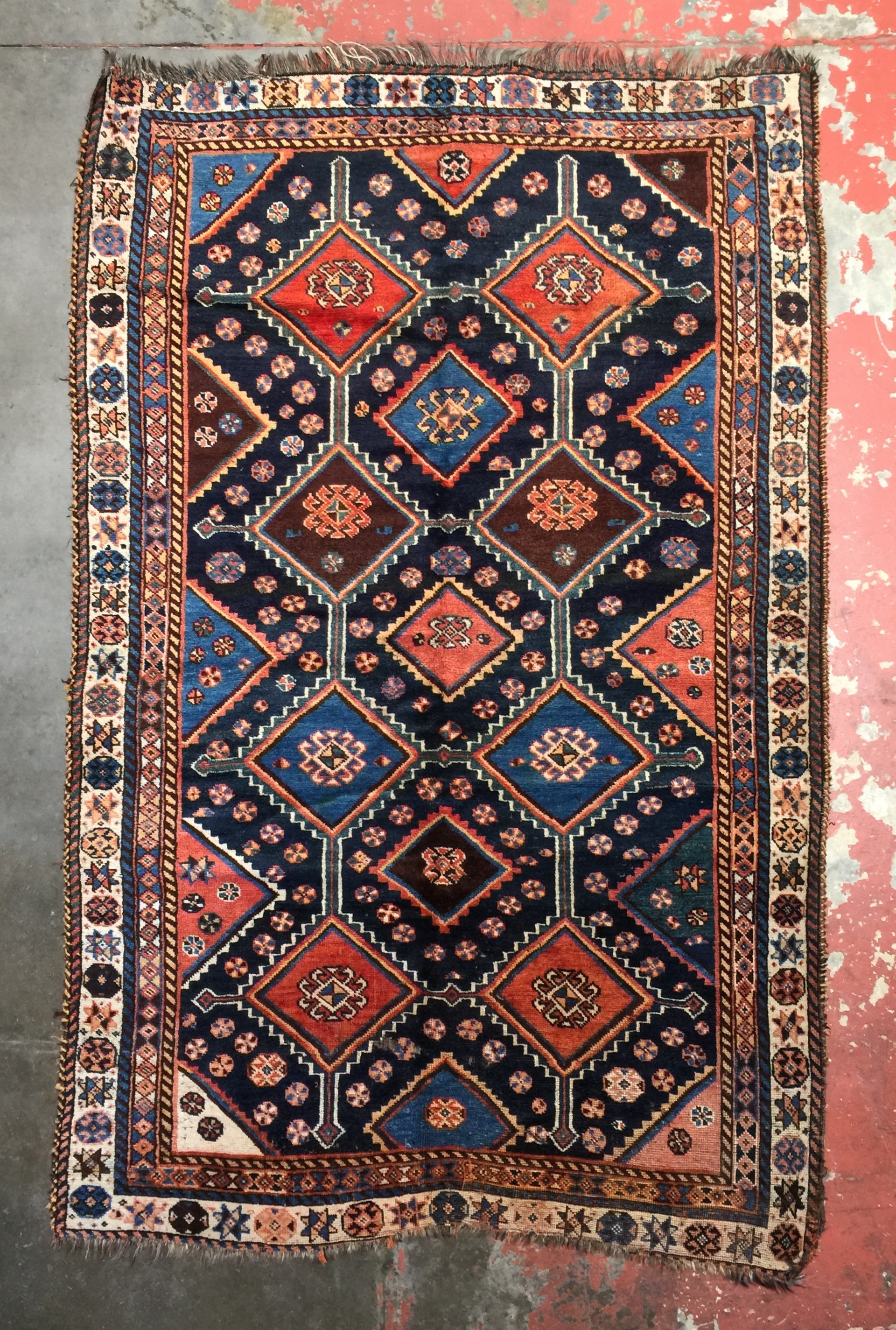 Tribal rugs antique persian tribal rug 5 x 8 navy blue c.1930 SFXIKTA