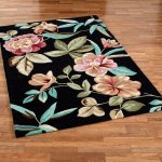 tropical area rugs flor bloom rectangle rug black NUAFIZS