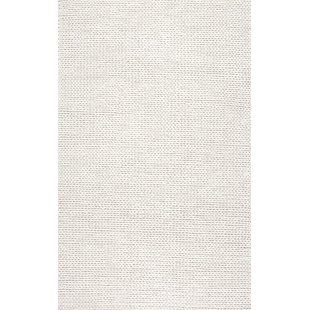 white area rugs arviso hand-woven wool white area rug PKYFERD