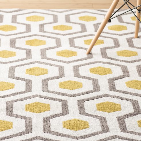 Yellow area rug noam hand-tufted beige/gray/yellow area rug JVFQSTZ