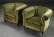 2 antique armchairs in green velour - Europe - 1920s - Catawiki