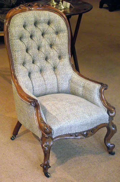 Antique rosewood armchair / Georgian button back chair : Antique
