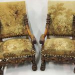 French Antique Armchairs in Louis XIII or Louis XIV Style