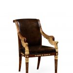 Empire Angel Armchair With Antique Caviar Black Leather