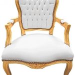 Amazon.com: Luxe Furniture Baroque Armchair - White Leather on Gold