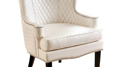 Stephanie Quilted Leather Armchair - White - Abbyson Living : Target