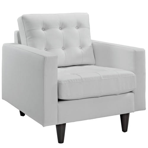 Empress Bonded Leather Armchair White by Modern Living