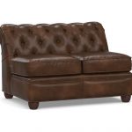 Chesterfield Leather Armless Loveseat | Pottery Barn