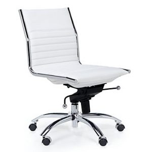 White Office Chair | Modern Malcolm Armless Chair | Z Gallerie