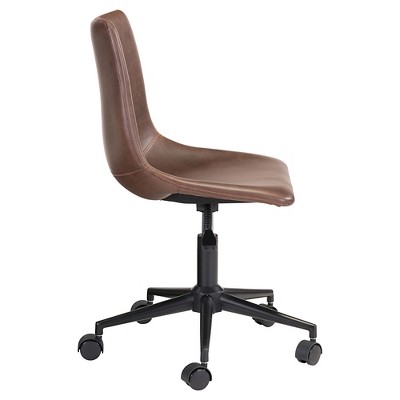Sculpted Upholstered And Metal Adjustable Armless Office Chair