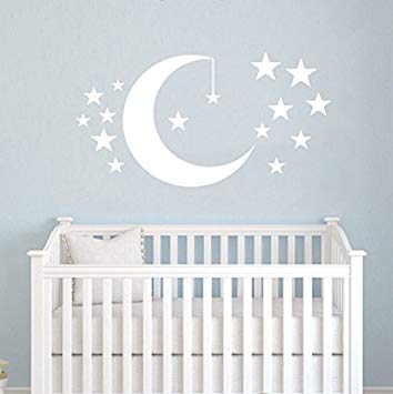 Amazon.com: Moon and Stars Wall Decals Baby Room Nursery Clouds Wall
