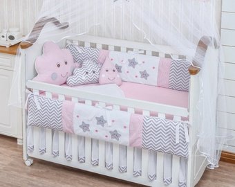 Crib bedding sets for girls | Etsy