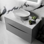 Bauhaus Svelte Vanity Unit with Mineral Marble Basin : UK Bathrooms