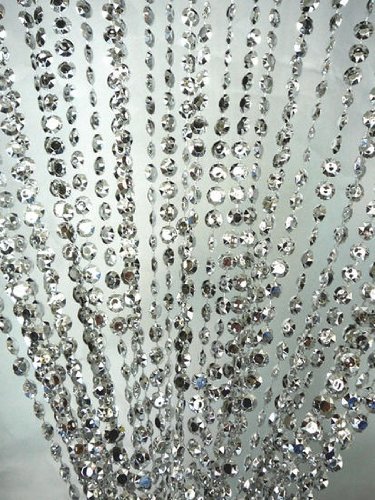 Amazon.com: Silver 3 ft x 6 ft Iridescent Faux Crystal Beaded