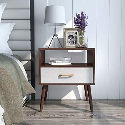 Amazon.com: Lifewit Nightstand with 1 Fabric Drawer, Bedside Table