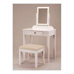 Amazon.com: White Bedroom Vanity Table with Tilt Mirror & Cushioned