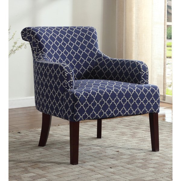Shop Best Master Furniture Blue/and White Accent Arm Chair - Free