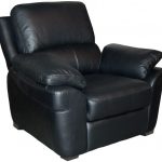 Furniture Link Monzano Leather Fixed Armchair Black - Leather