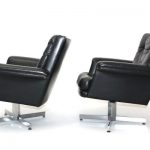 Black Leather Armchairs by H. W. Klein, Set of 2 for sale at Pamono