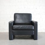 Vintage Conseta Black Leather Armchairs from Cor, Set of 2 for sale