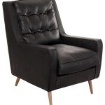 Vical Home Black Leather Armchair - Midcentury - Armchairs And