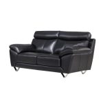 Shop Black Italian Leather Loveseat - Free Shipping Today