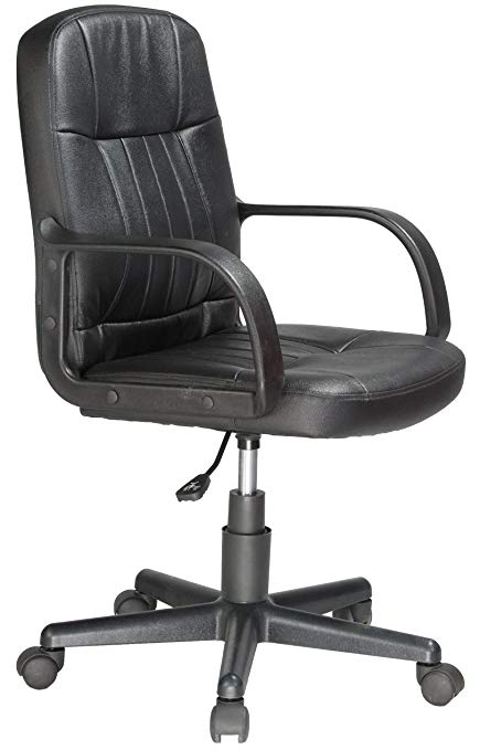 Amazon.com: Comfort Products Mid-Back Leather Office Chair, Black