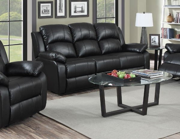 Awesome Black Leather Sofa Set Intended For HouseSimply