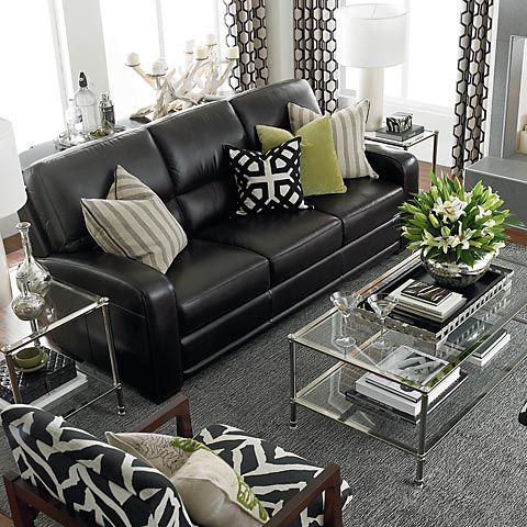 How To Decorate A Living Room With A Black Leather Sofa | family