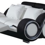 Contemporary Loveseat, White and Black - Contemporary - Loveseats