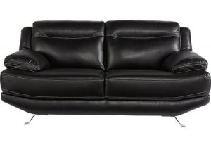 $878.00 - Castilla Black Leather Loveseat - Contemporary,