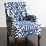 Blue and White Desi Tufted Back Chair