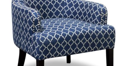 Regency Living Room Accent Chair, Blue and White - Armchairs And