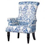 Baxton Studio Blue and White Upholstered Chair