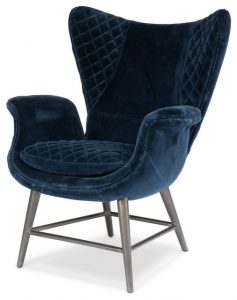 Roul Chair, Blue Velvet - Farmhouse - Armchairs And Accent Chairs