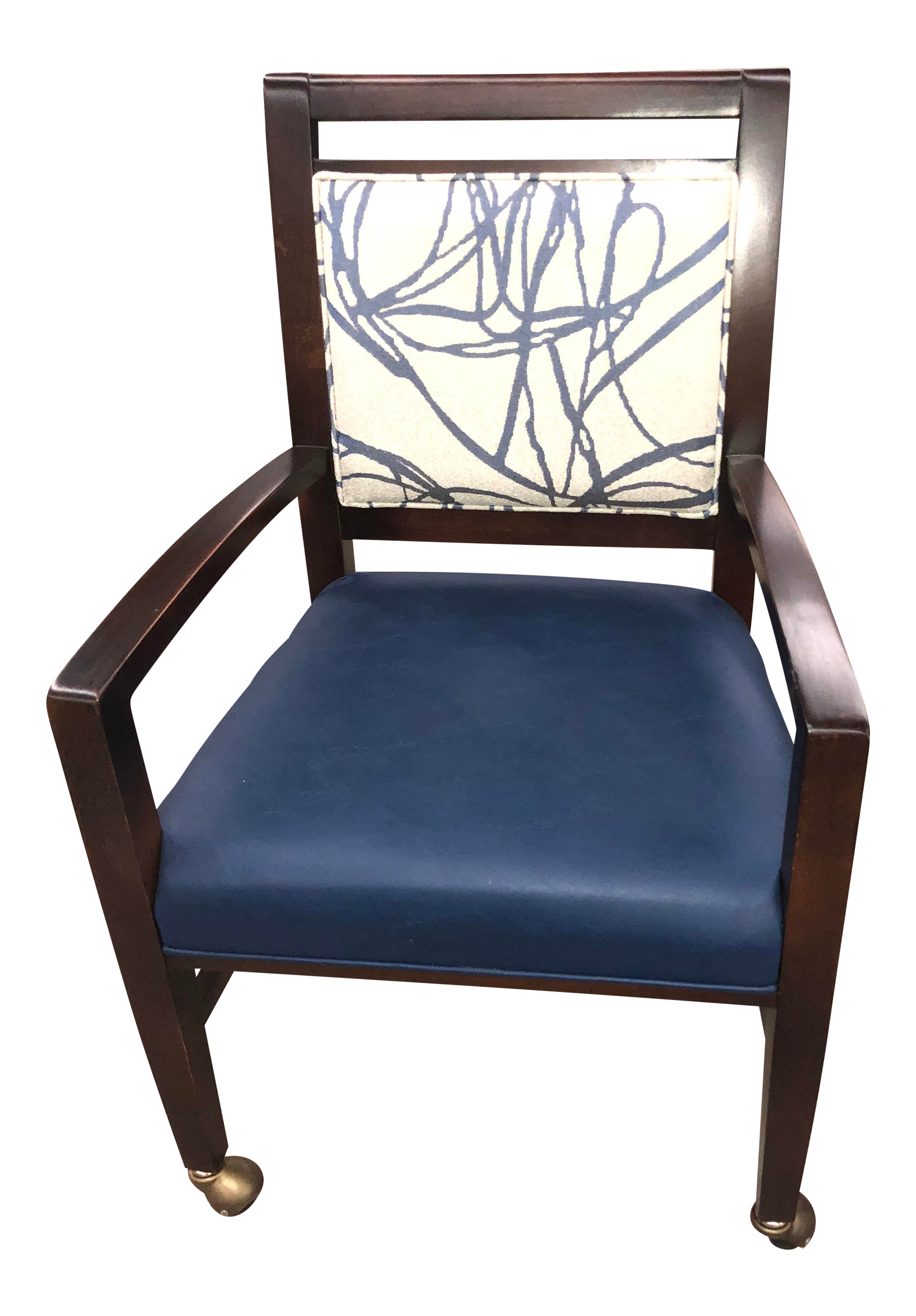 Traditional Fairfield Preston Navy Blue Occasional Chair | Chairish