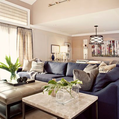 Modern Navy Blue Sectional Sofa Design Ideas, Pictures, Remodel, and
