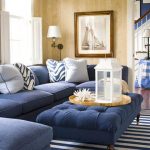 Navy Blue Sectional Sofa - Cottage - living room