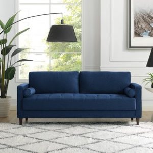 Navy Blue Nailhead Sofa | Wayfair