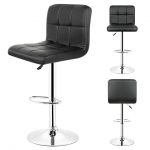 2PCS/set Kitchen Bar Stools Chair Leather Adjustable Swivel Bar