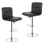 JEOBEST 2PCS/set Kitchen Bar Stools Chair Leather Adjustable Swivel