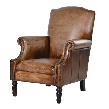 Brown Leather Arm Chair - WilliamRamsEyer.com -